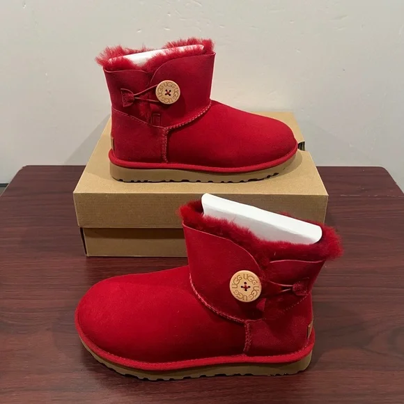 Ugg, Mini Bailey Button 2, 1016422, Red - Picture 3 of 13
